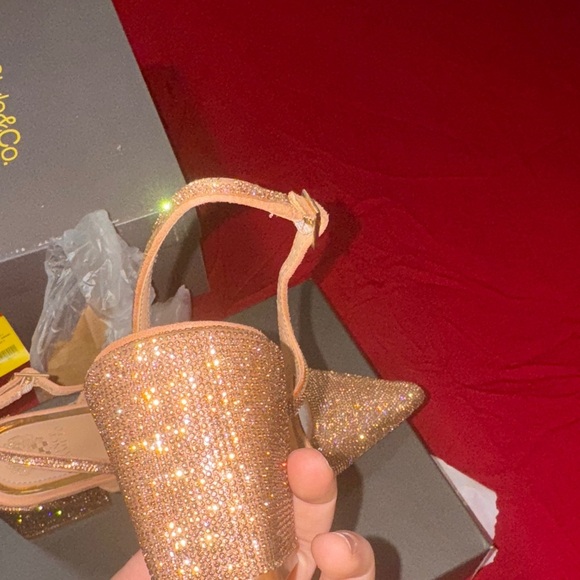 Vince Camuto Glittering Gold Slingback Heels - Picture 8 of 17